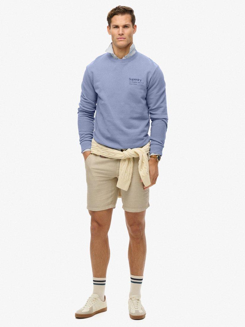 Product image 3 of 5, which shows Superdry Core Logo City Crew Cotton Sweatshirt, Tempest Blue, S