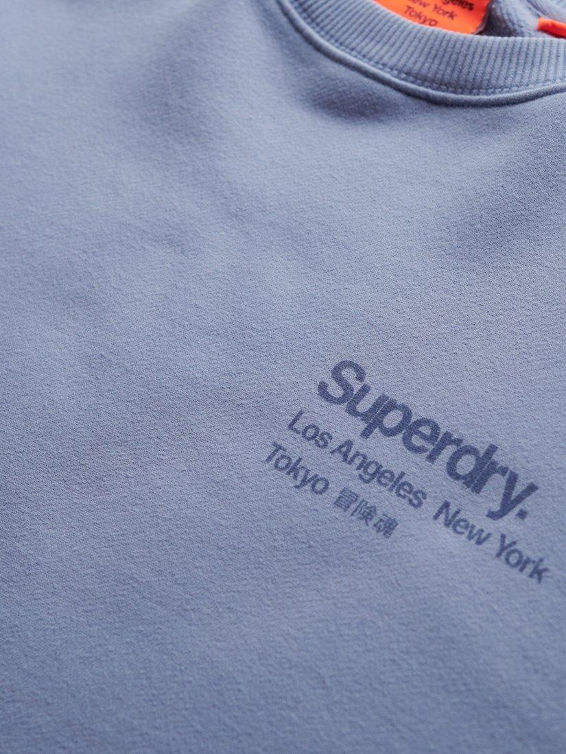 Product image 5 of 5, which shows Superdry Core Logo City Crew Cotton Sweatshirt, Tempest Blue, S