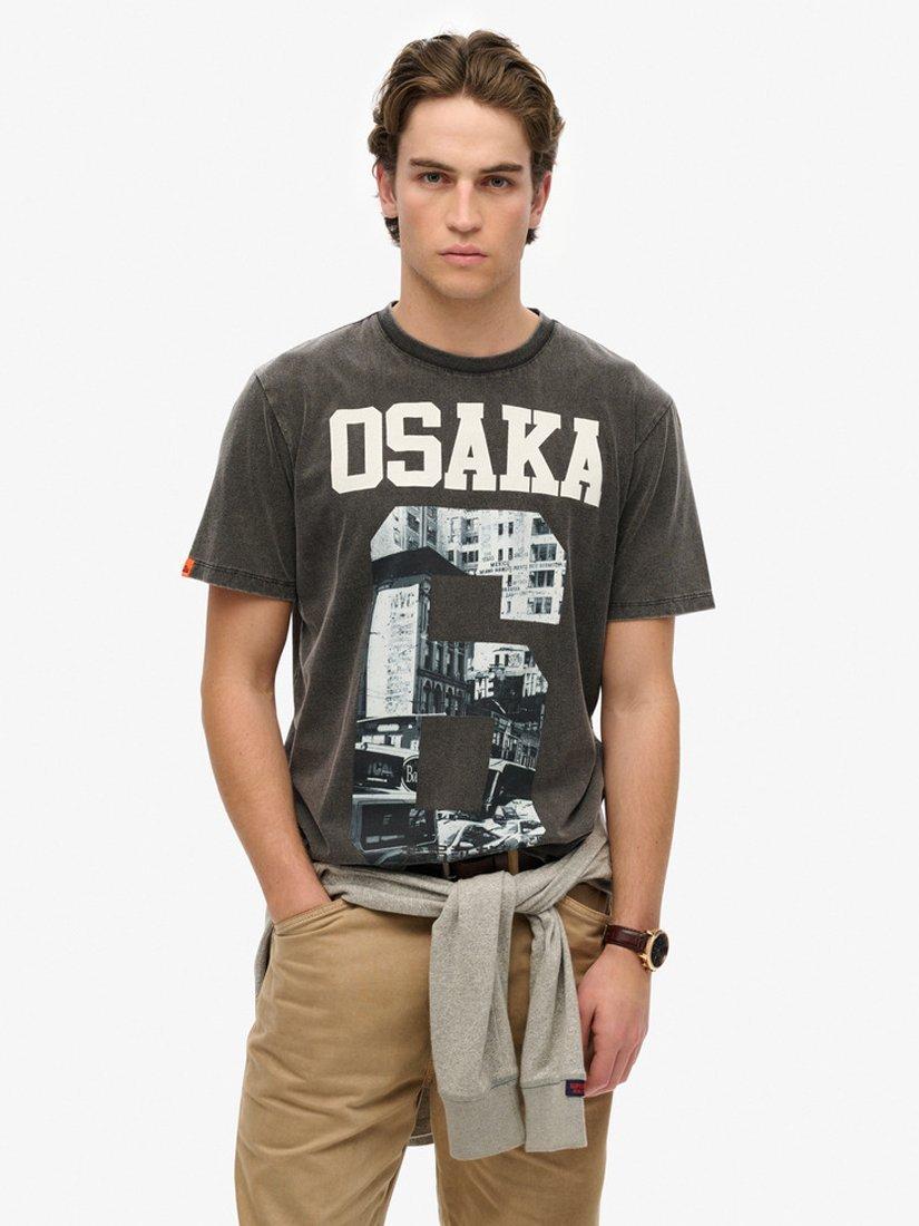 Superdry Cotton Regular Fit Short Sleeve Osaka Graphic T-Shirt, Black