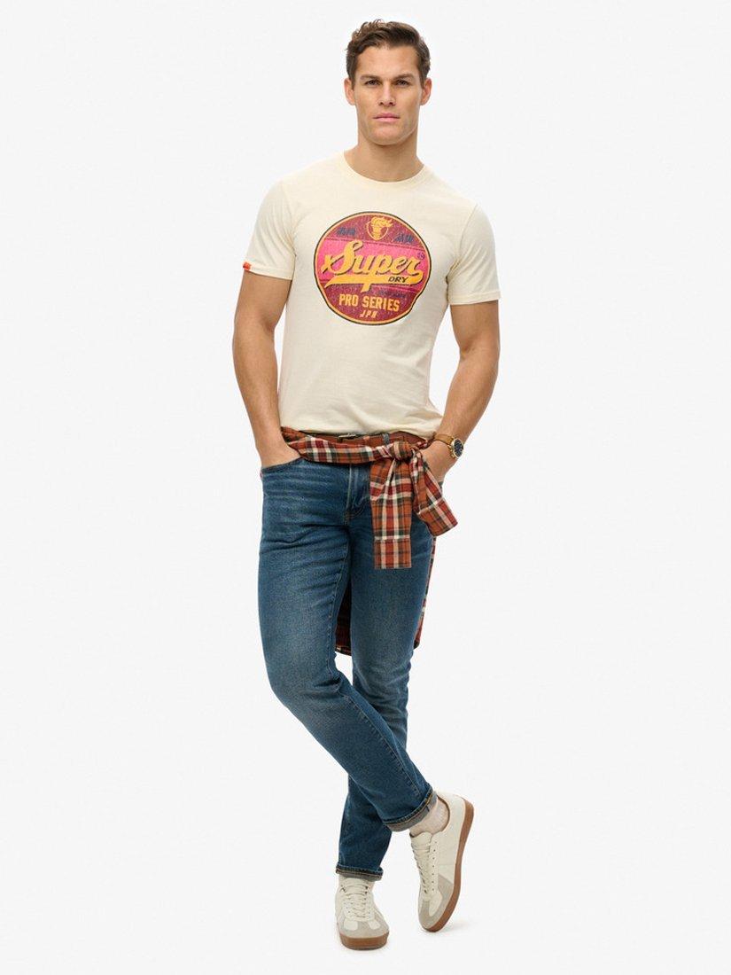 Product image 4 of 5, which shows Superdry Gasoline Graphic Relaxed T-Shirt, Dusty White, S