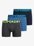 Superdry Stretch Cotton Boxers, Pack of 3, Blue/Multi