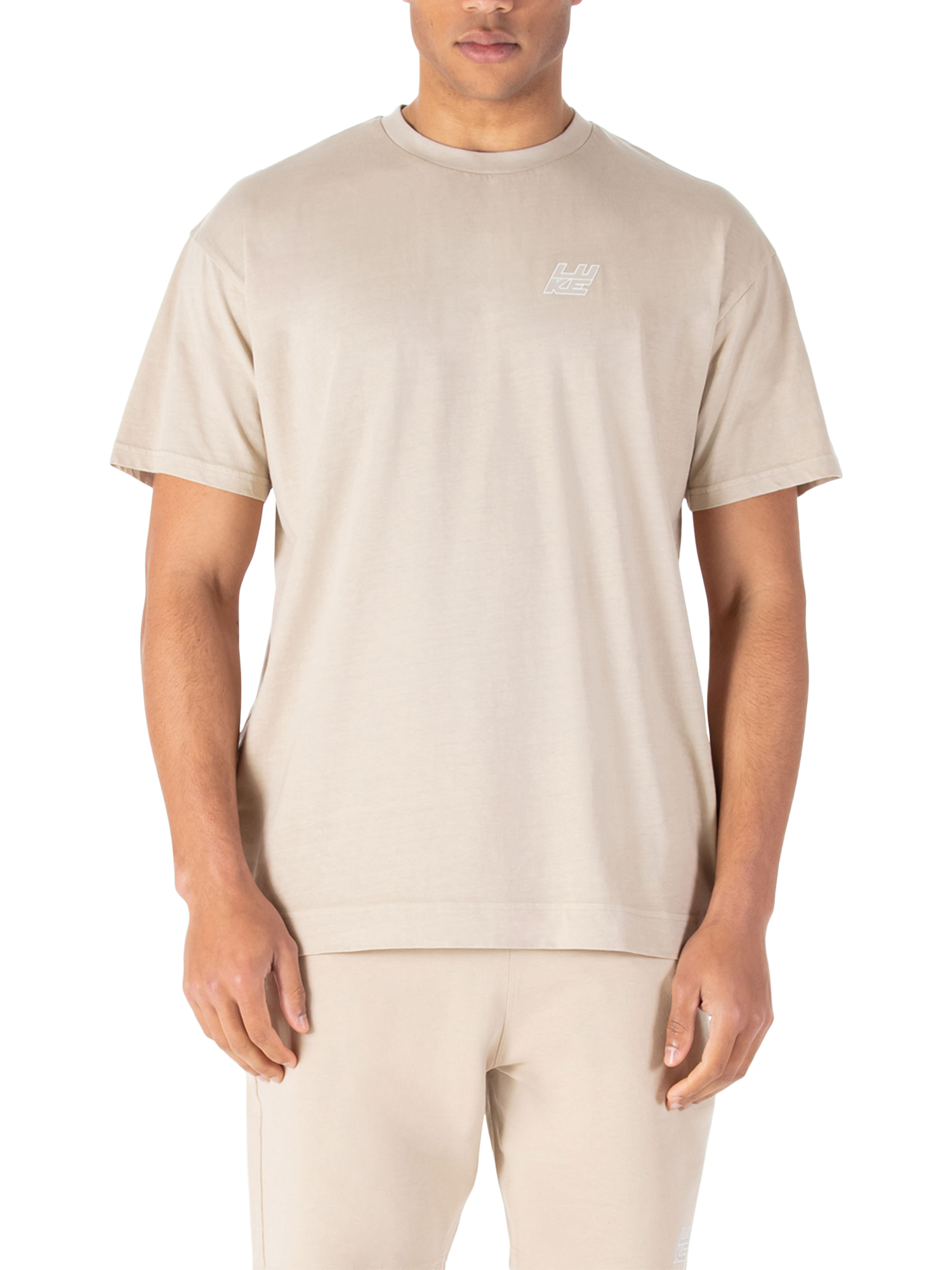 Product image 1 of 5, which shows LUKE 1977 Claremont Cotton T-Shirt, Stone, S