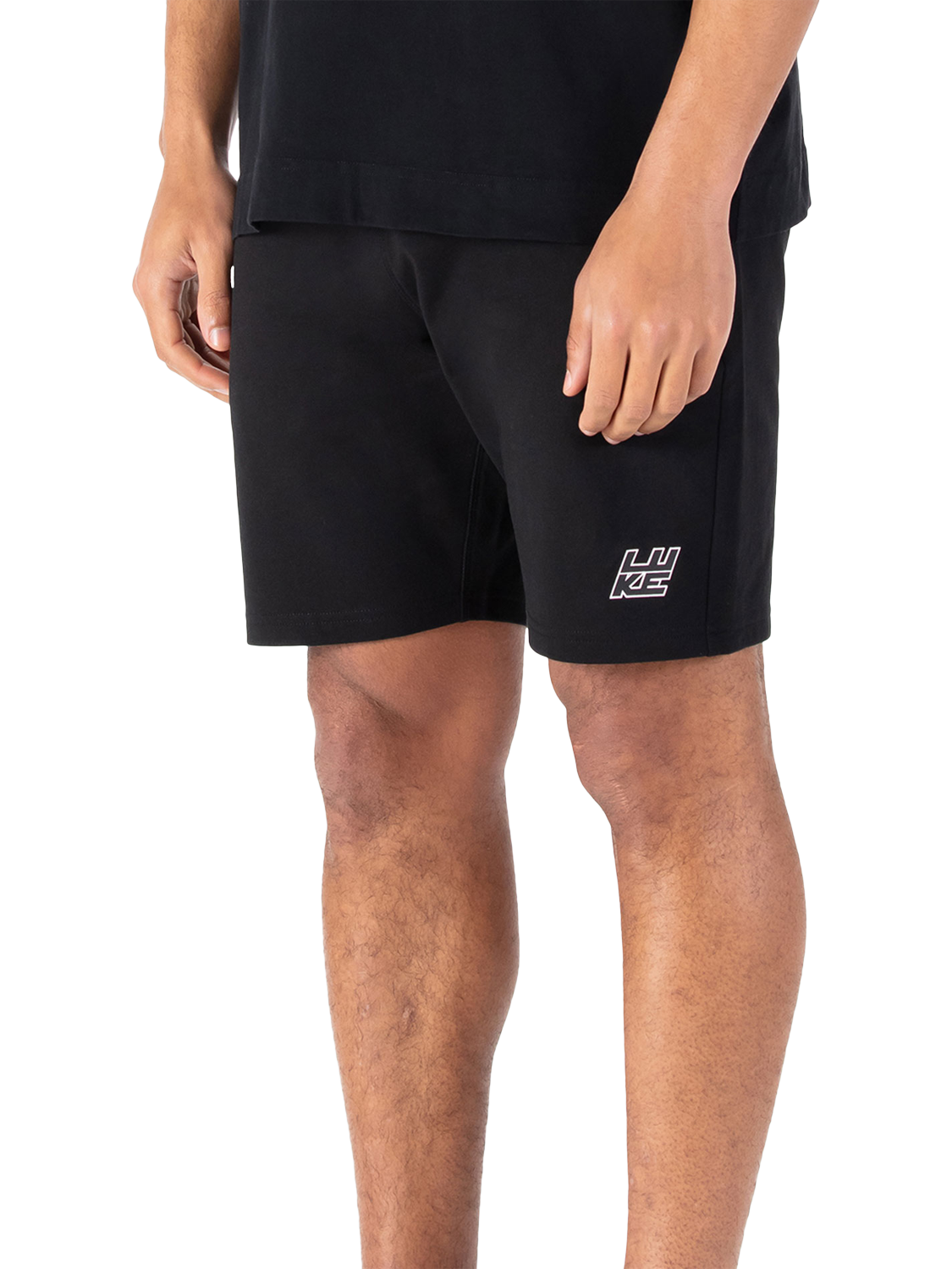 Product image 1 of 5, which shows LUKE 1977 Emory Cotton Logo Shorts, Black, S
