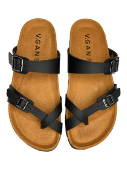 V.GAN Vegan Garlic Footbed Sandals - view 2, Black