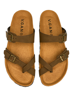 V.GAN Vegan Garlic Footbed Sandals - view 2, Brown
