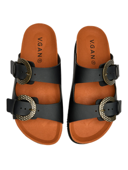 V.GAN Vegan Plum Flatform Sandals - view 2, Black