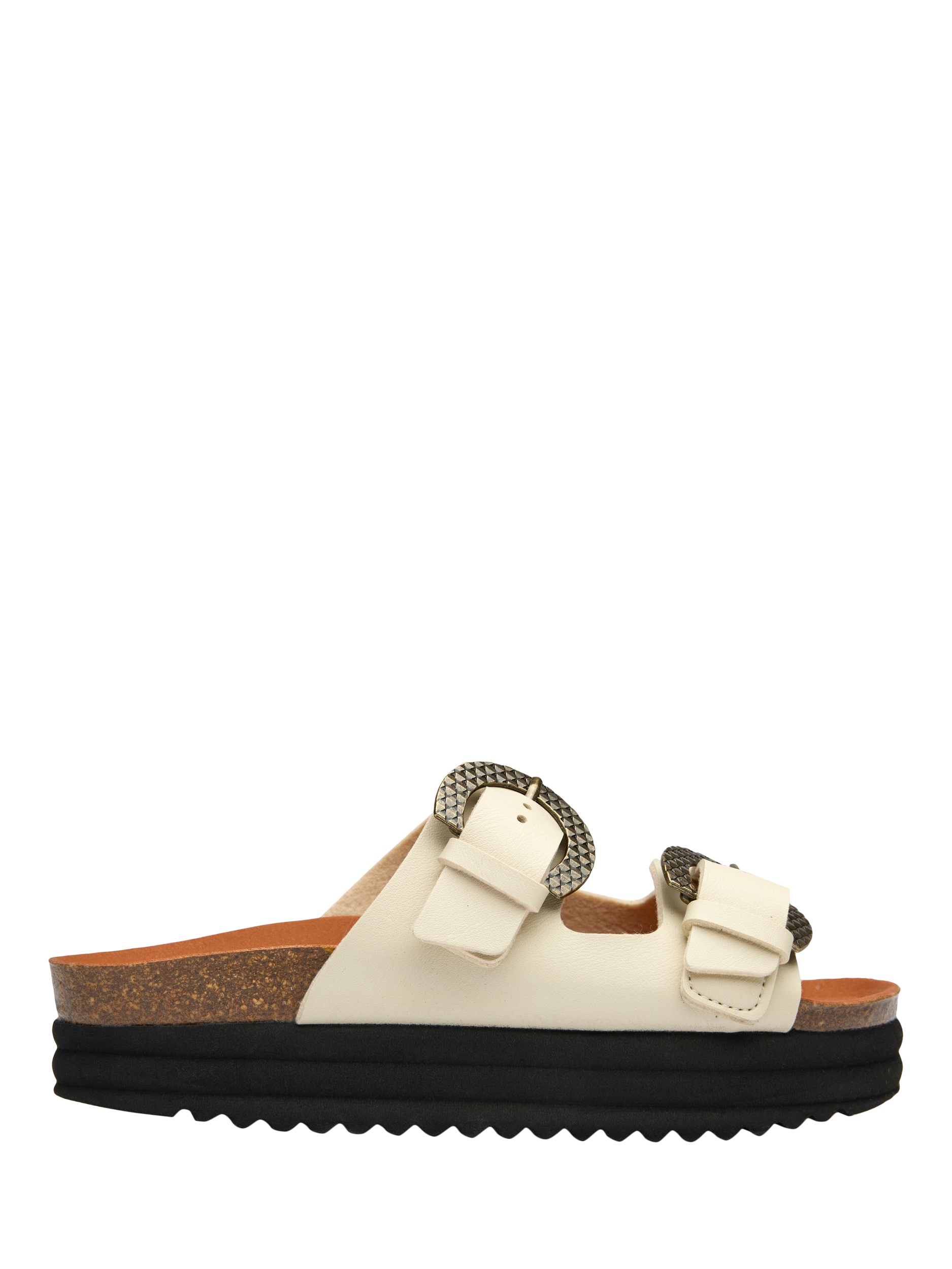 Product image 1 of 4, which shows V.GAN Vegan Plum Flatform Sandals, Cream, 3