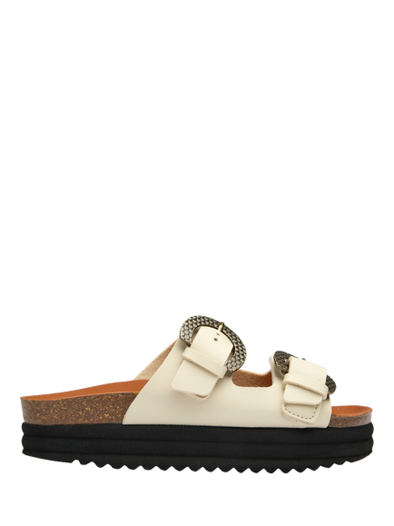 V.GAN Vegan Plum Flatform Sandals, Cream
