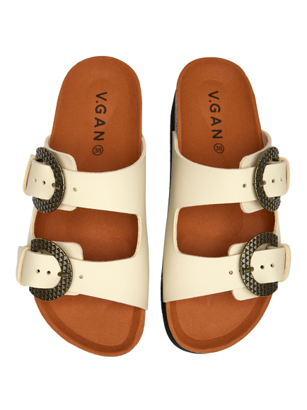 V.GAN Vegan Plum Flatform Sandals - view 2, Cream