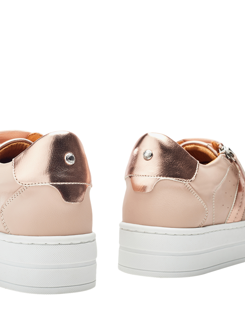 Product image 3 of 4, which shows Moda in Pelle Botani Leather Trainers, Cameo, 3