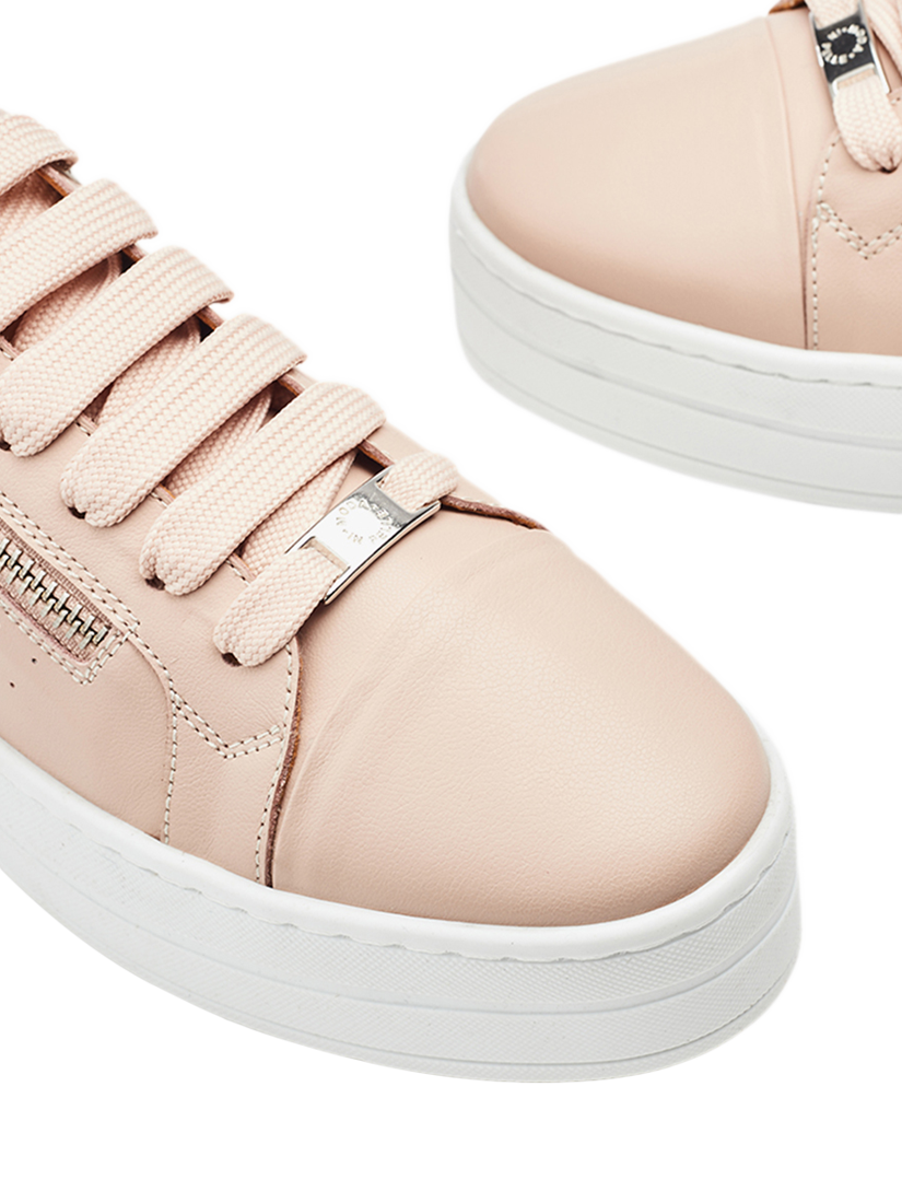 Product image 4 of 4, which shows Moda in Pelle Botani Leather Trainers, Cameo, 3