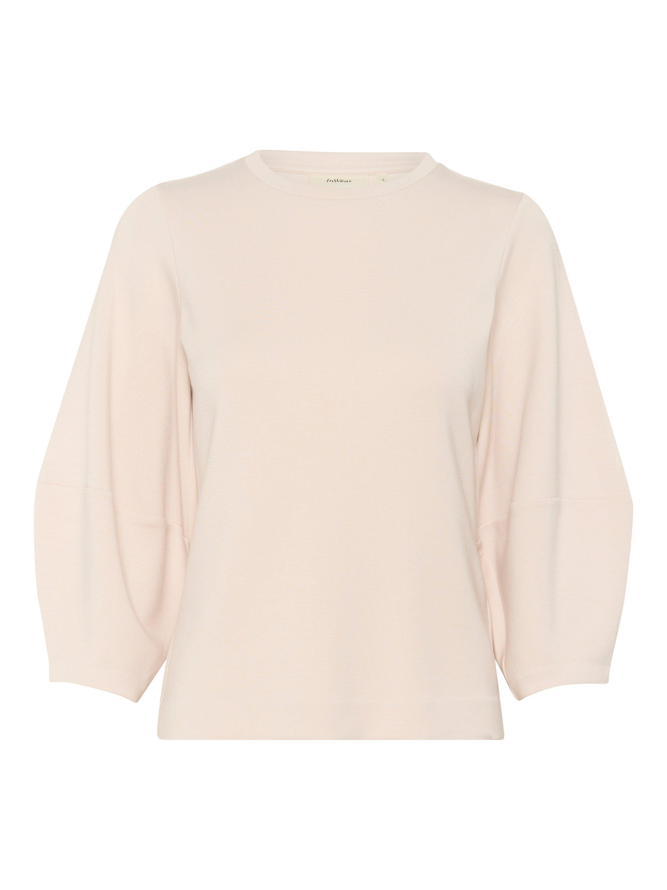 Product image 5 of 6, which shows InWear Pari Round Neck Jersey Top, Natural Beige, XS