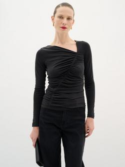 InWear Penna Ruched Long Sleeve Top, Black, Black