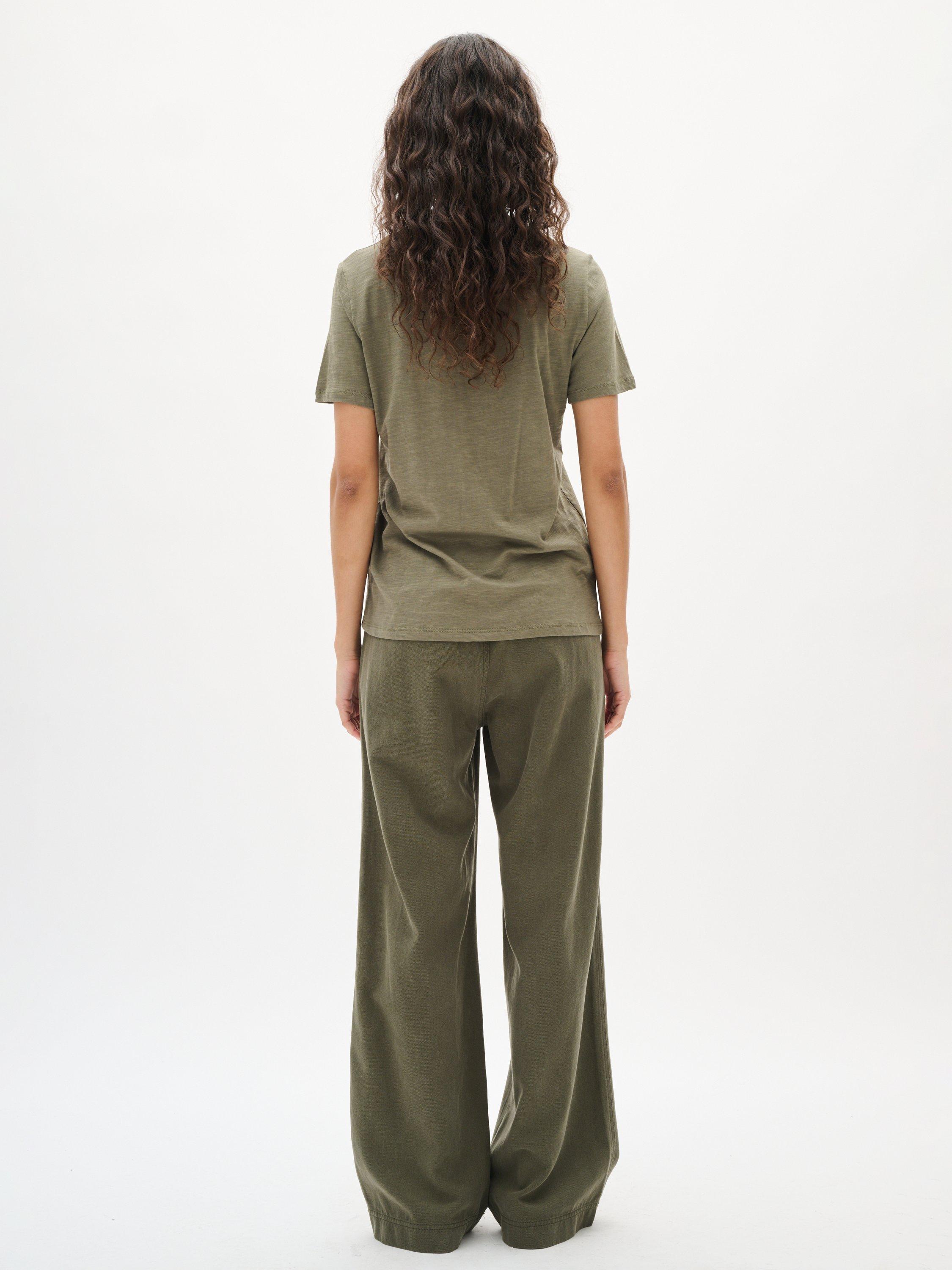 Product image 2 of 6, which shows InWear Ballari Drawstring Waist Trousers, Mid Green, 8
