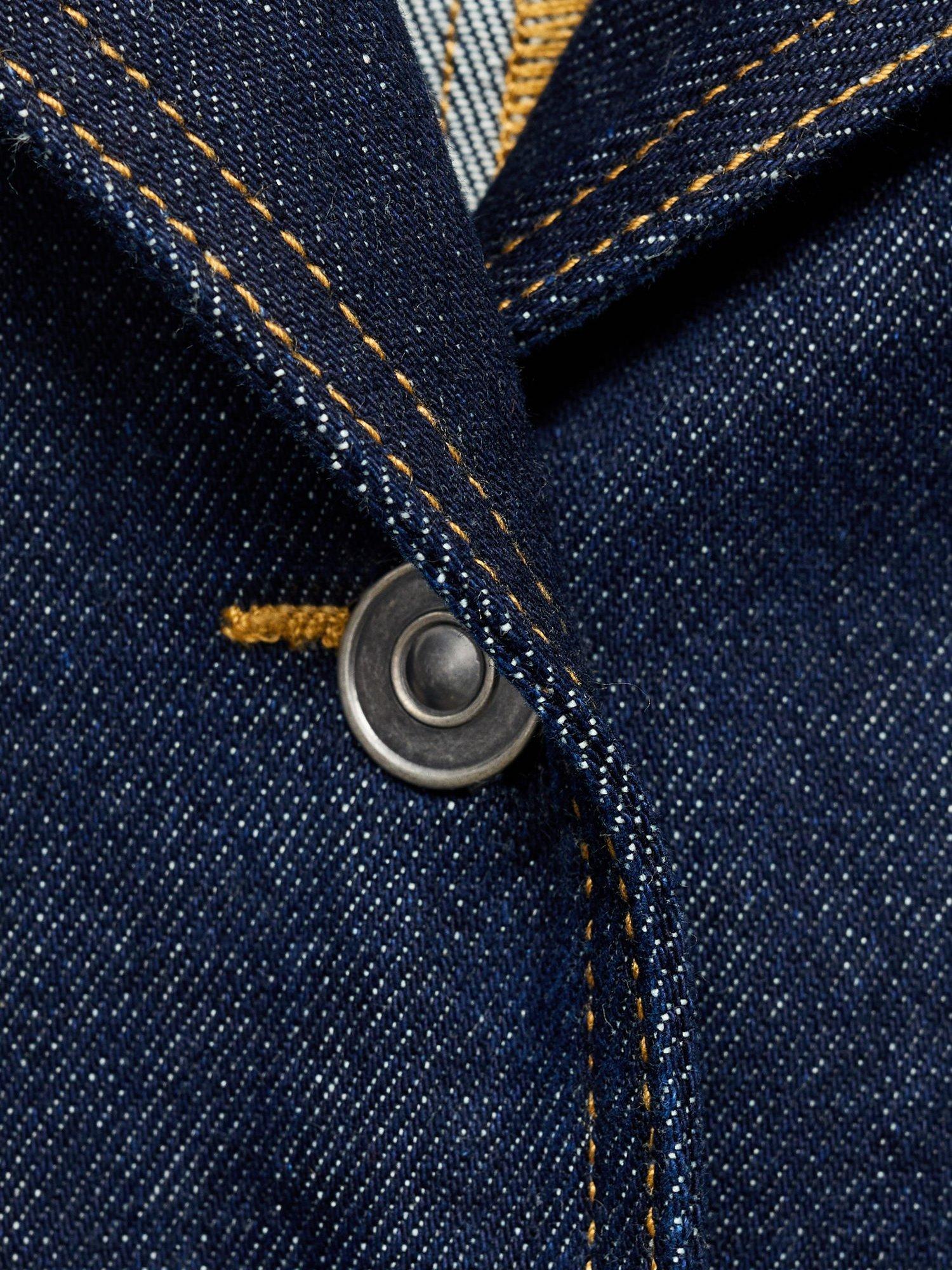 Product image 8 of 8, which shows Mango Livia Fitted Denim Jacket, Dark Blue, L