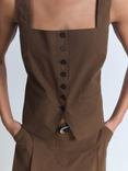Mango Huga Tailored Wiastcoat, Brown