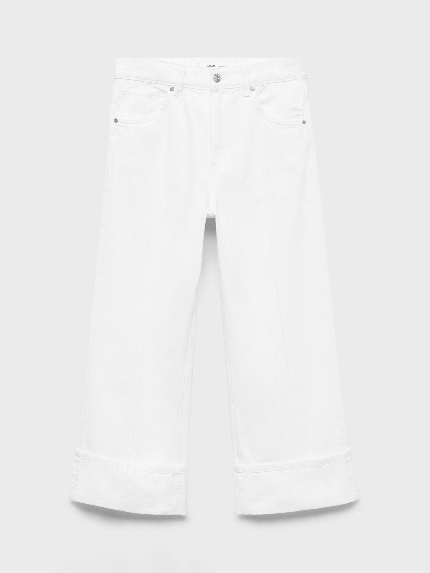 Product image 3 of 8, which shows Mango Gala Wide Leg Jeans, White, 4