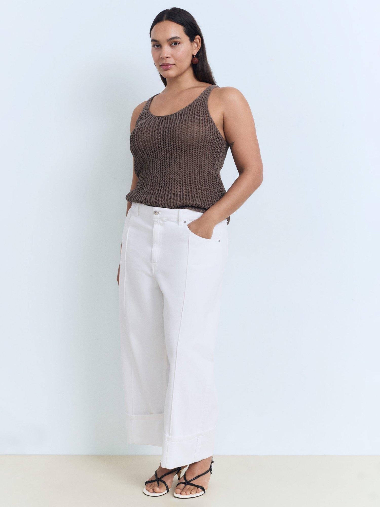 Product image 7 of 8, which shows Mango Gala Wide Leg Jeans, White, 4