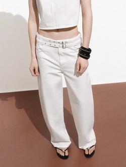 Mango Neri Mid Rise Jeans, White, White