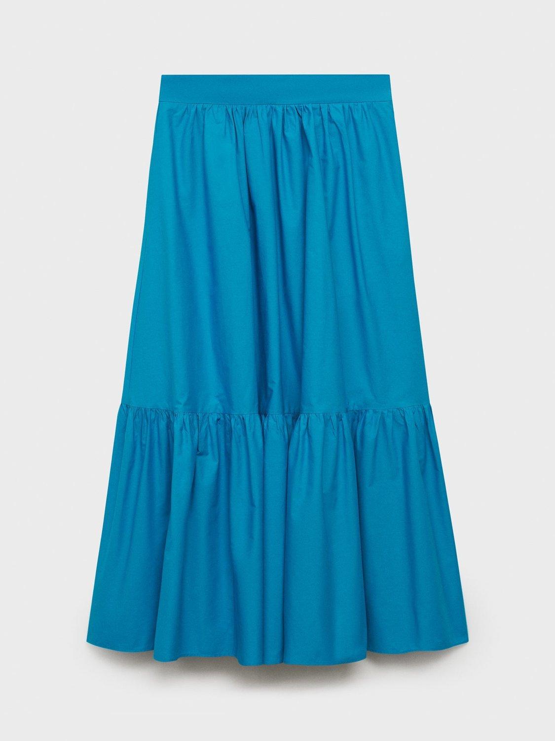 Product image 3 of 7, which shows Mango Daiquiri Tiered Maxi Skirt, Medium Blue, 10