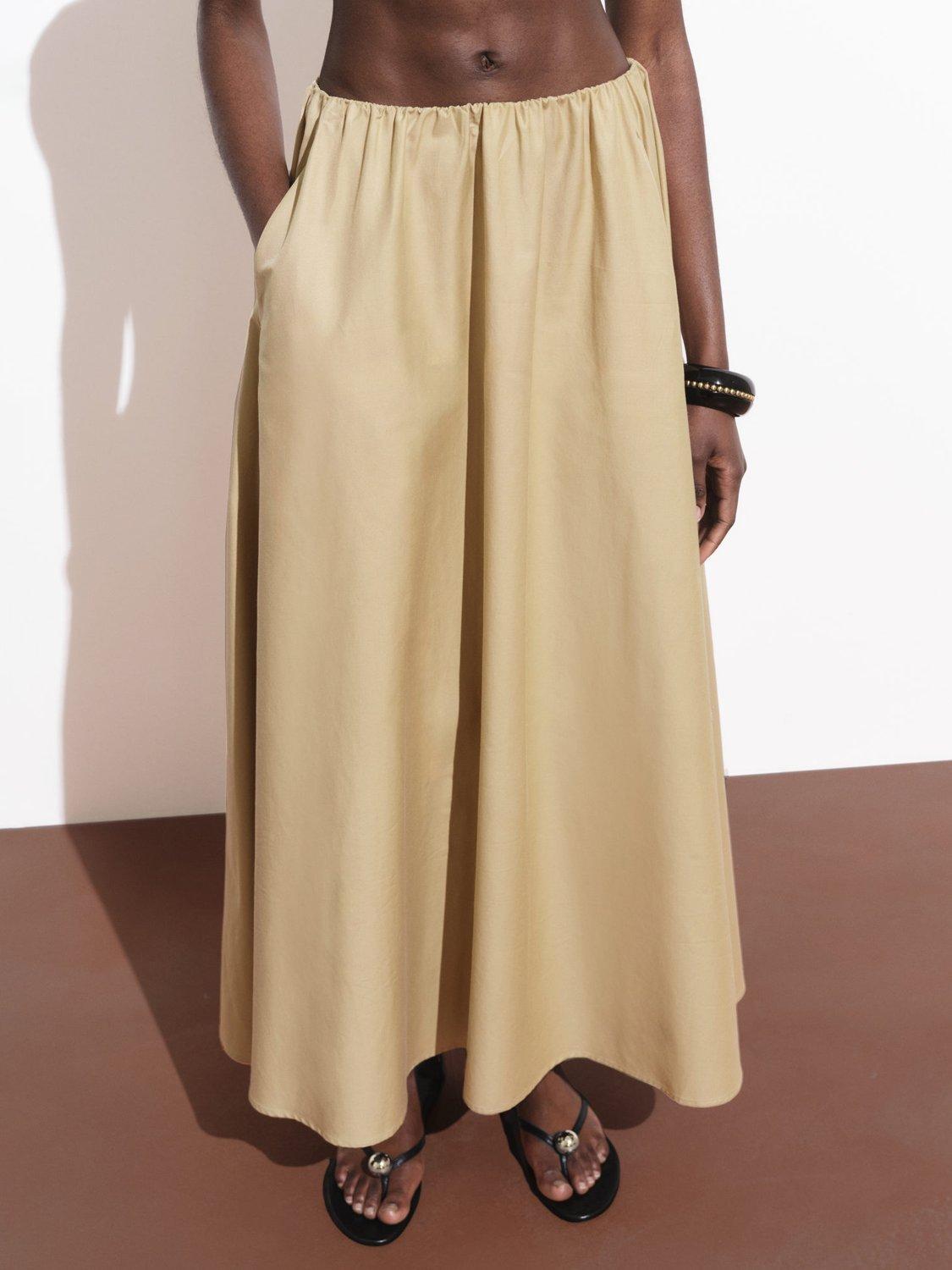 Product image 1 of 7, which shows Mango Romeo Midi Skirt, Light Beige, XXS