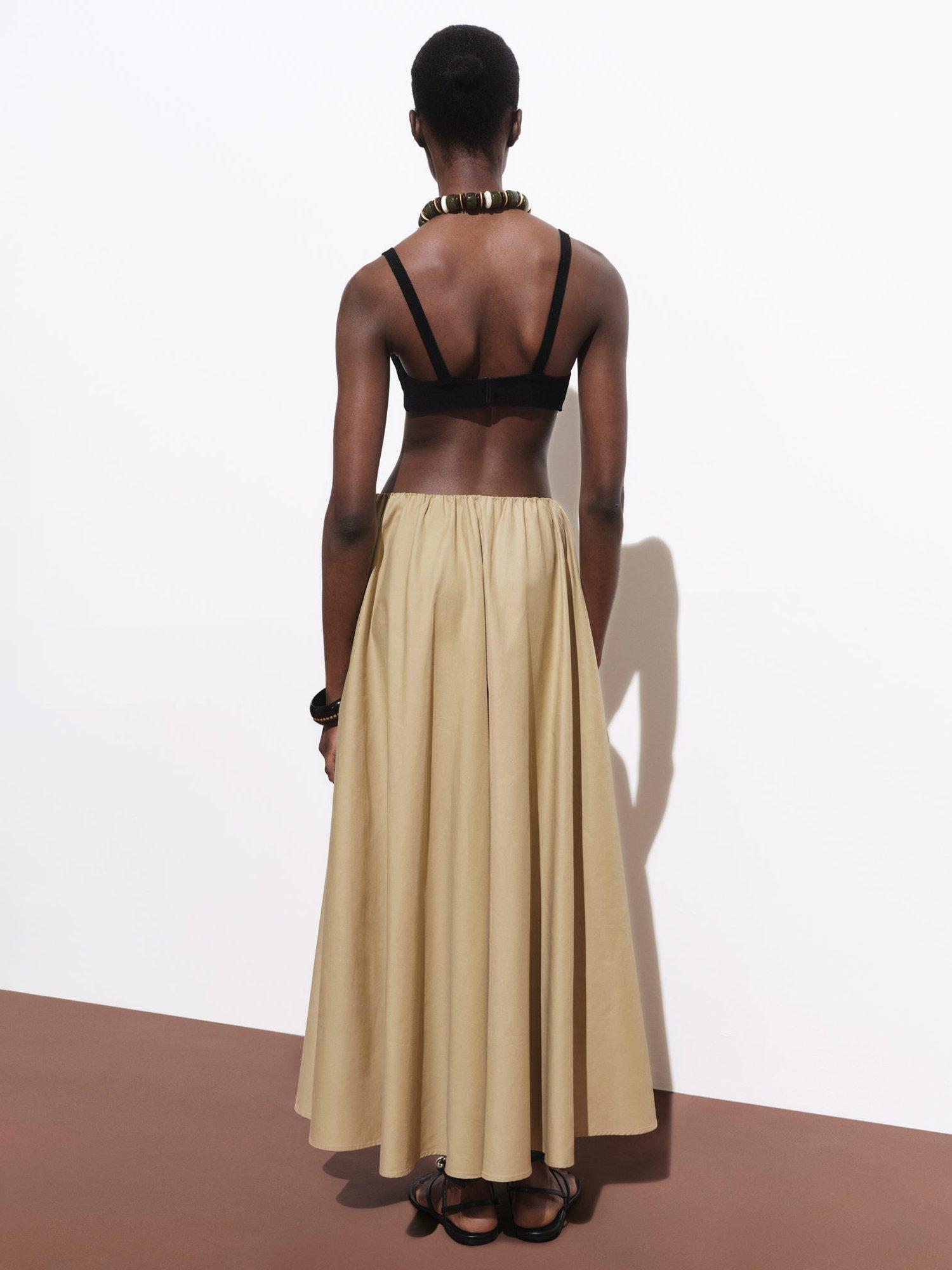 Product image 4 of 7, which shows Mango Romeo Midi Skirt, Light Beige, XXS