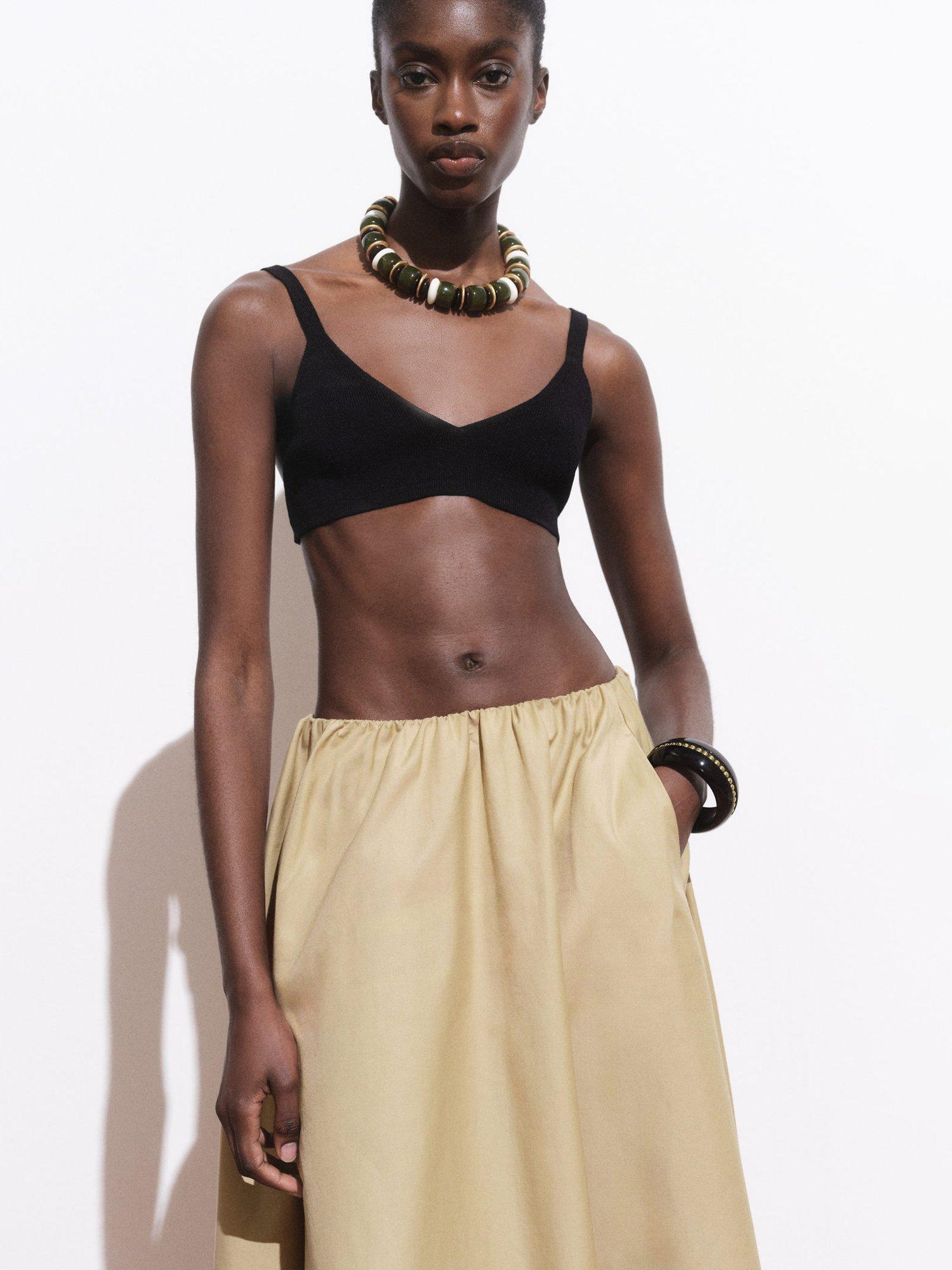 Product image 6 of 7, which shows Mango Romeo Midi Skirt, Light Beige, XXS