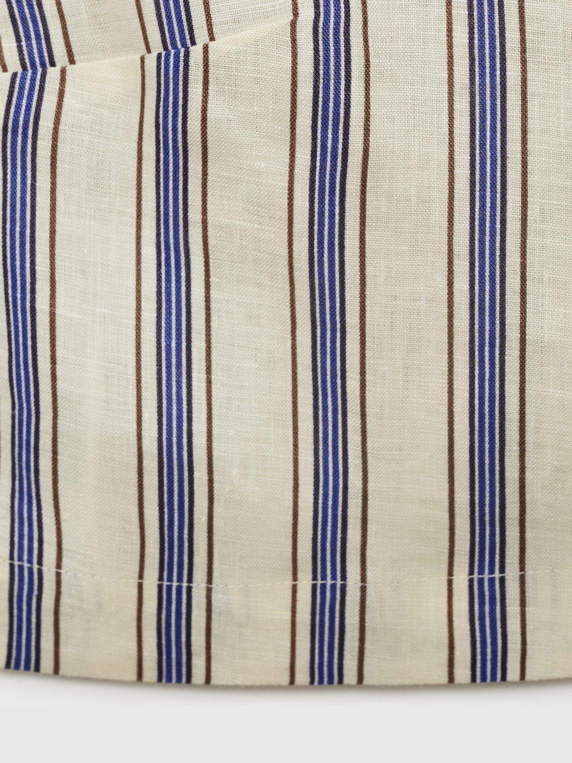 Product image 5 of 8, which shows Mango Fred Stripe Pure Linen Top, Light Beige, XS