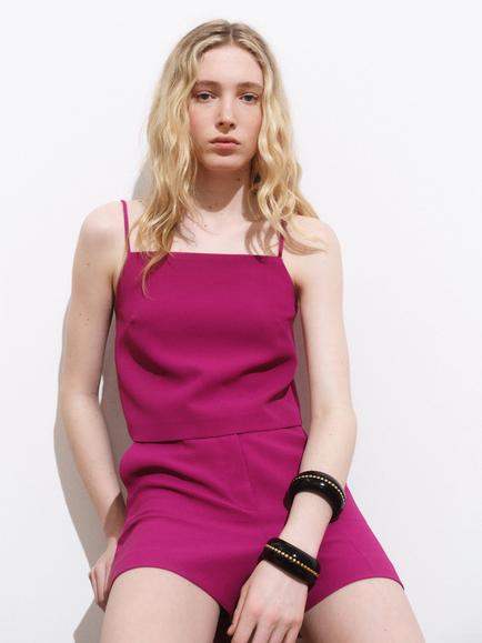 Mango Lilo Crop Top, Bright Pink