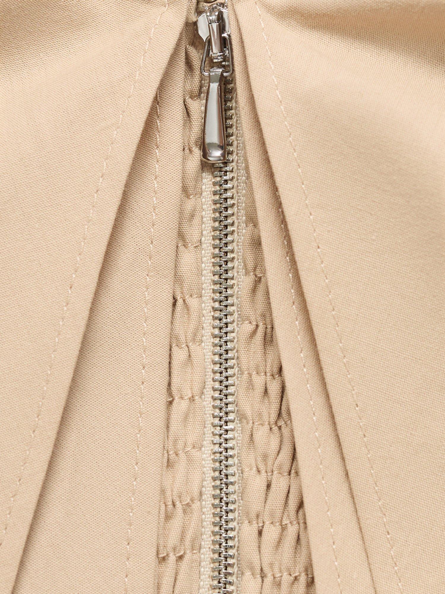 Product image 5 of 7, which shows Mango Mojito Ruffle Crop Top, Light Beige, L