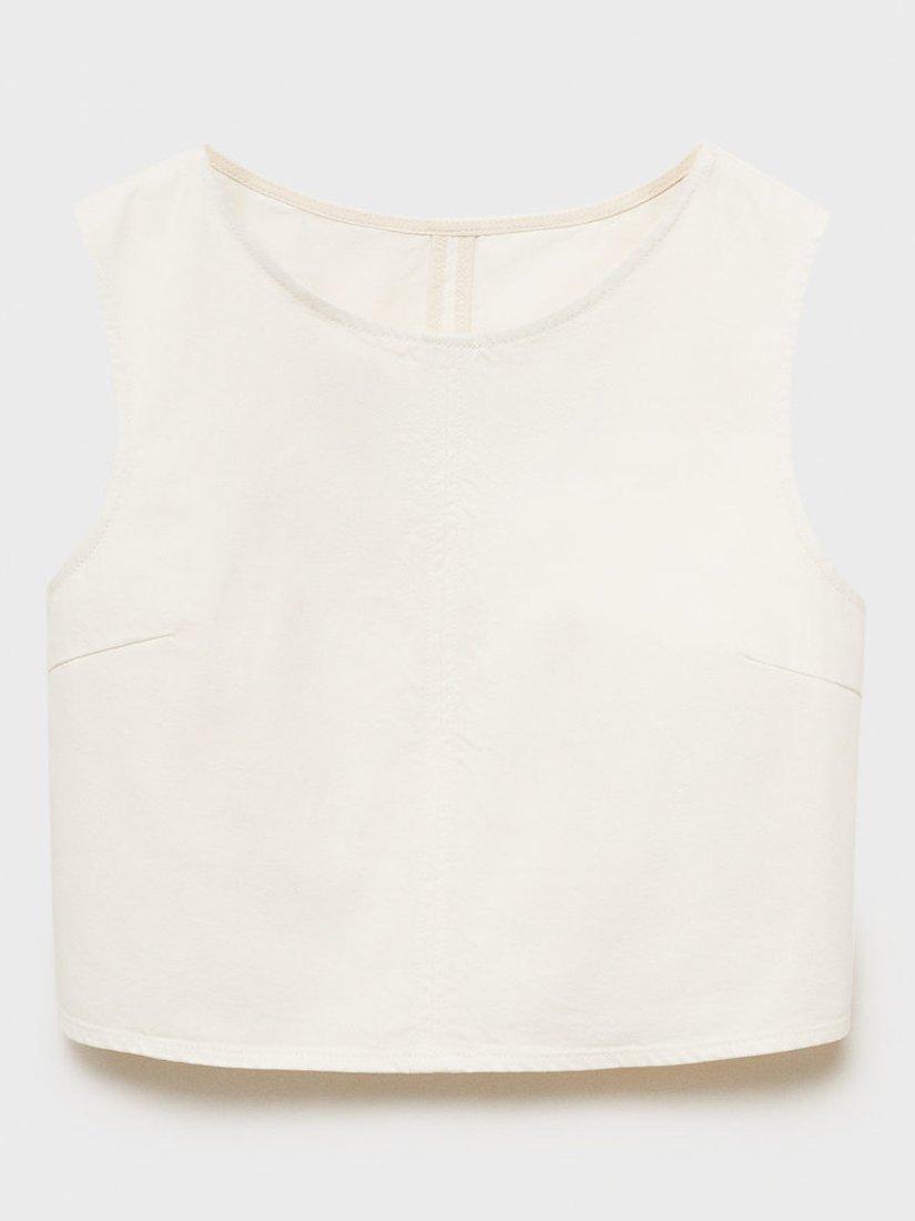 Product image 3 of 8, which shows Mango Neri Open Back Buckle Top, Natural White, L