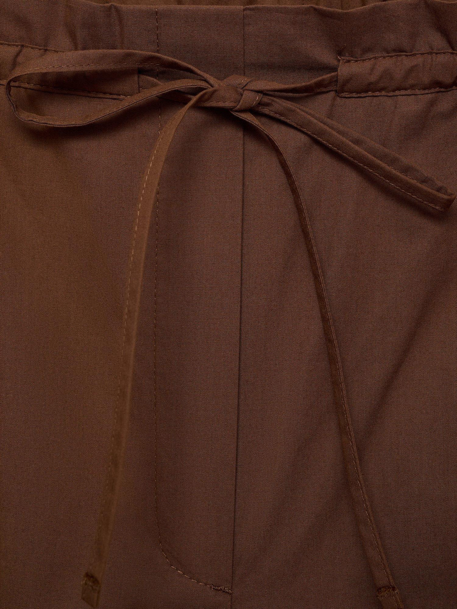Product image 5 of 7, which shows Mango Lupe Paperbag Waist Trousers, Brown, L