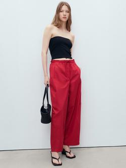 Mango Lupe Paperbag Waist Trousers - view 2, Red