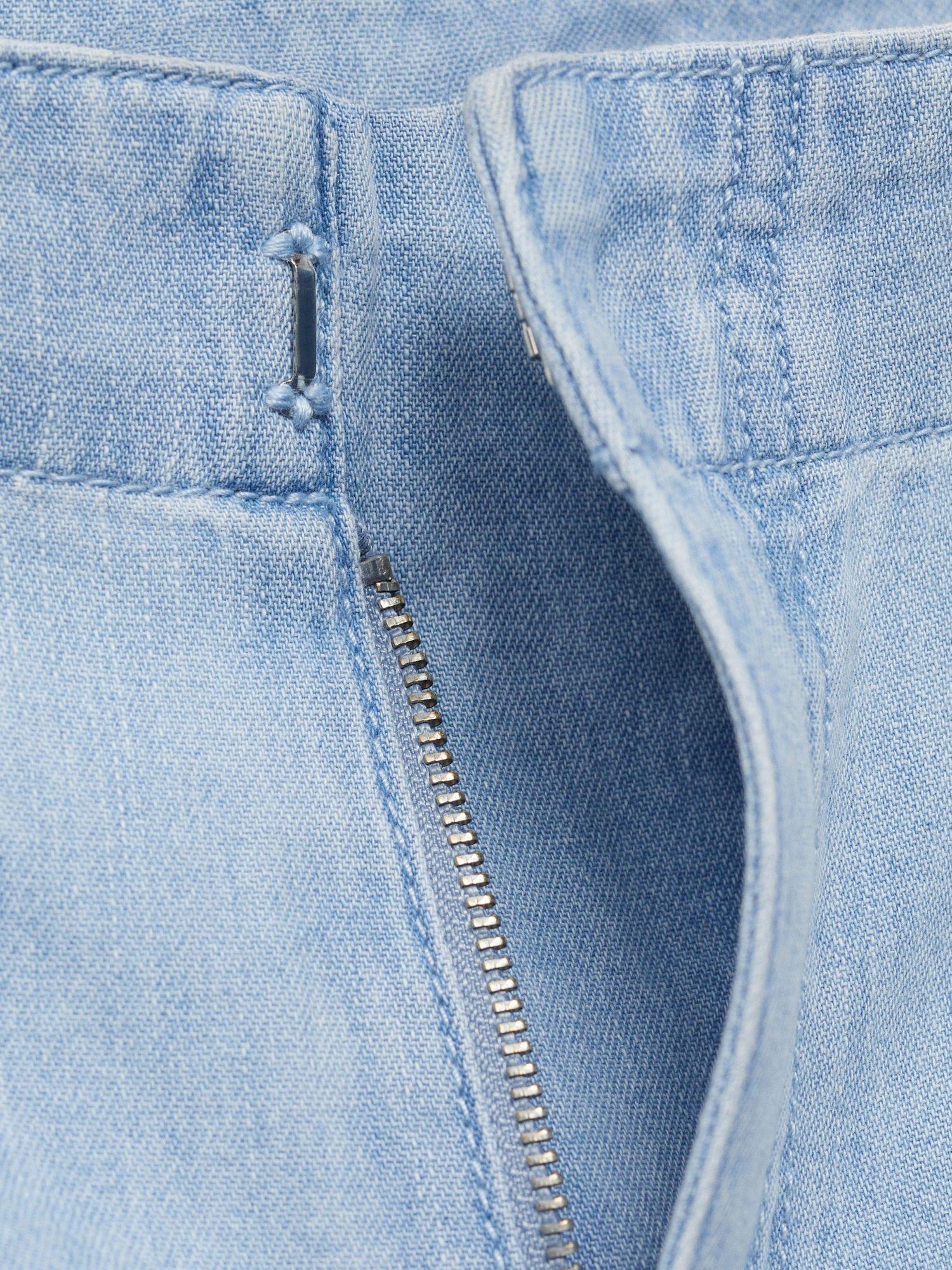 Product image 7 of 7, which shows Mango Vionet Wide Leg Denim Trousers, Blue, 10
