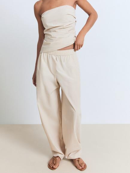 Mango Willy Mid Rise Culottes, Beige, White