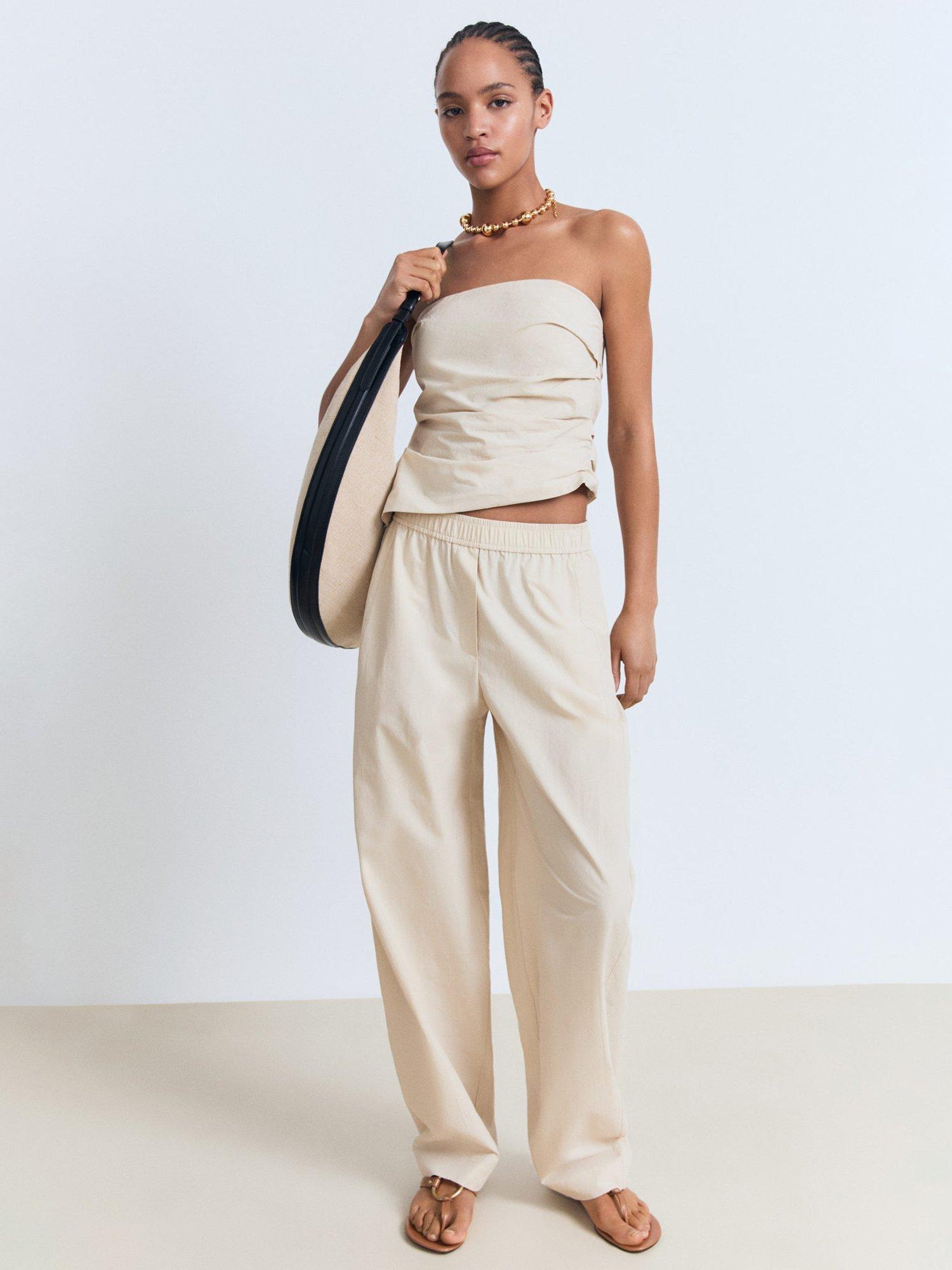 Product image 2 of 6, which shows Mango Willy Mid Rise Culottes, Beige, XXS