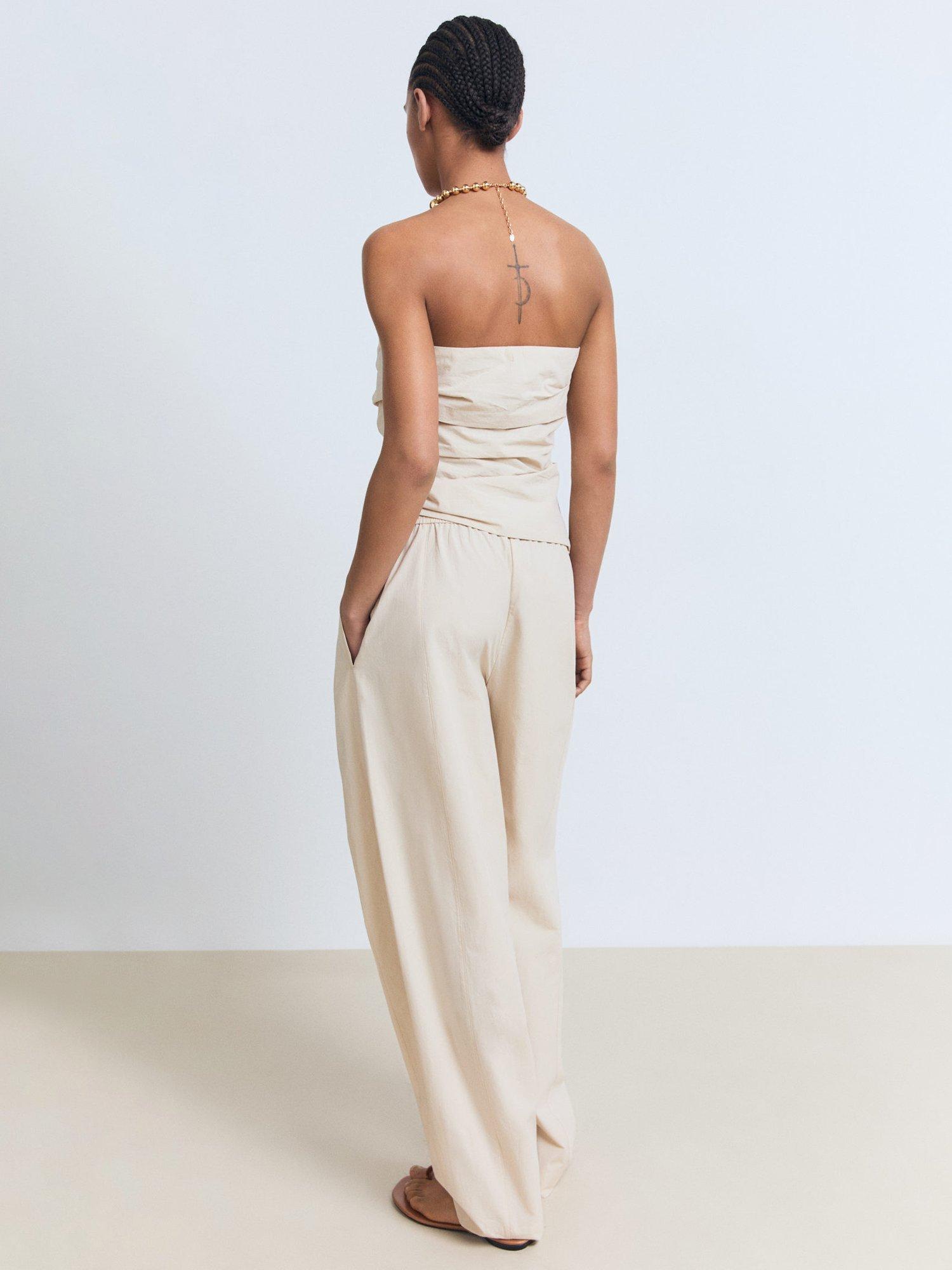 Product image 4 of 6, which shows Mango Willy Mid Rise Culottes, Beige, XXS