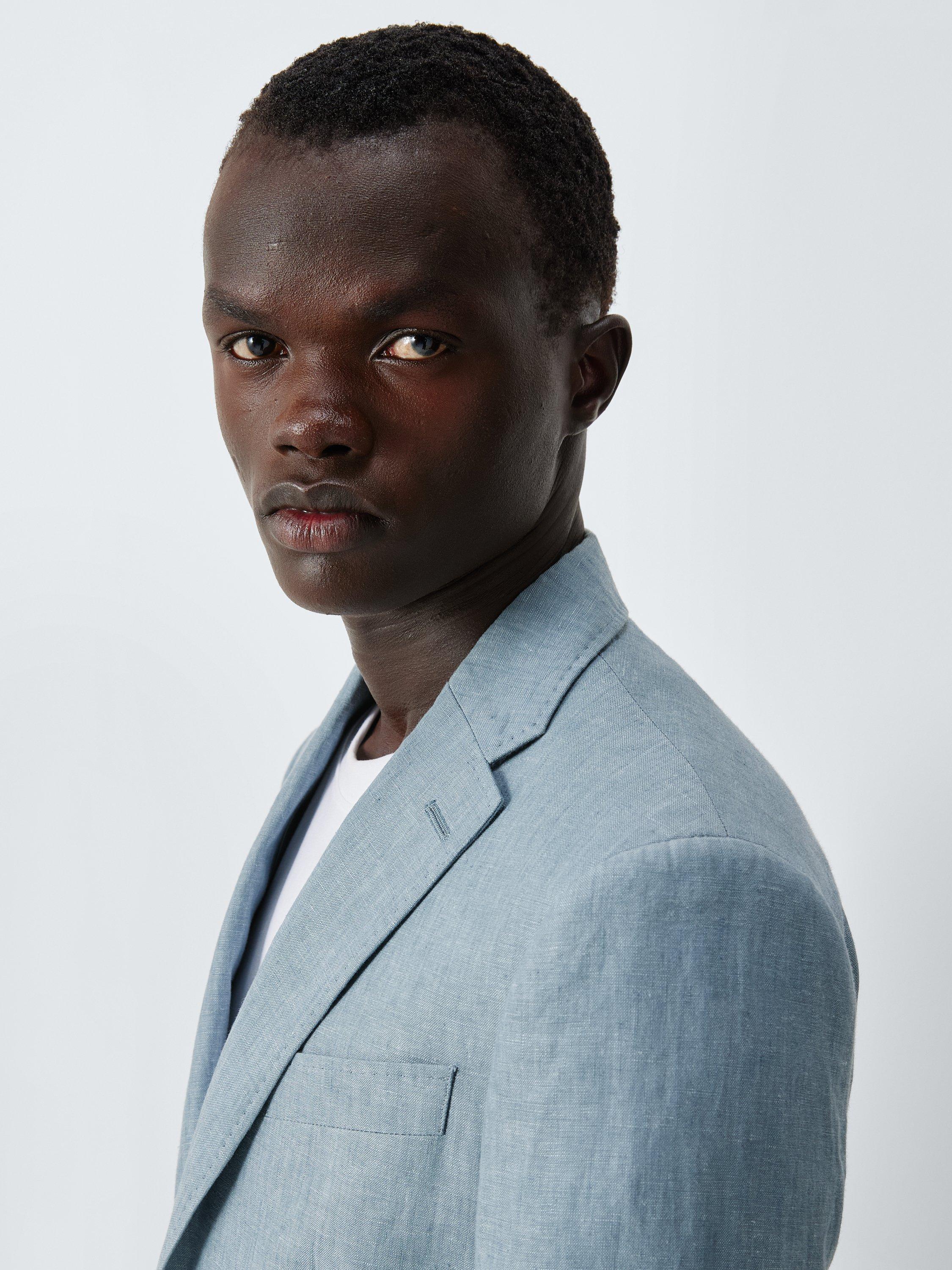 Product image 5 of 7, which shows John Lewis Regular Fit Linen Suit Jacket, Aqua, 36R