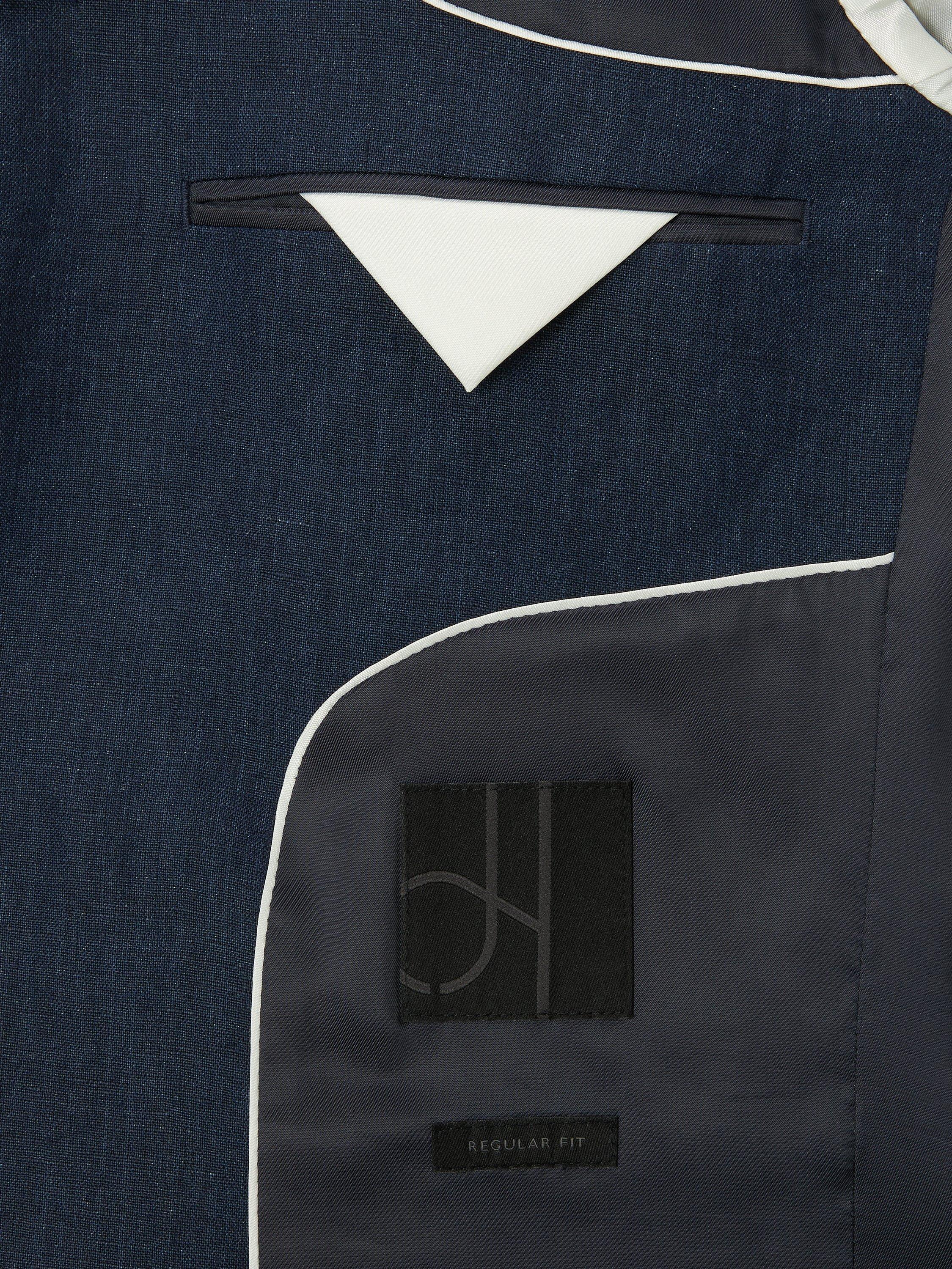 Product image 7 of 7, which shows John Lewis Single Breasted Regular Fit Linen Blazer, Navy, 36R
