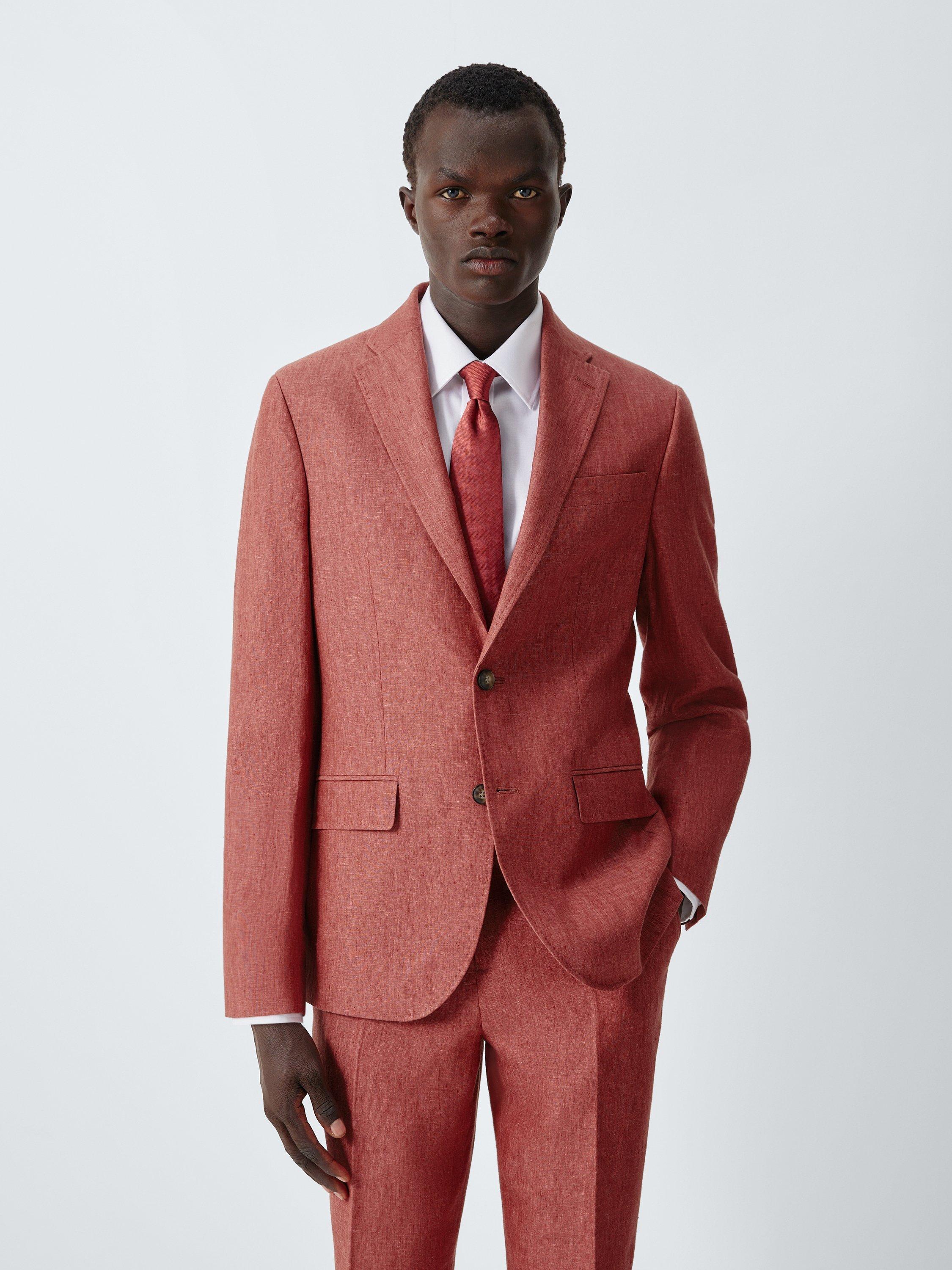 Product image 1 of 7, which shows John Lewis Single Breasted Regular Fit Linen Suit Jacket, Apple Butter, 36R