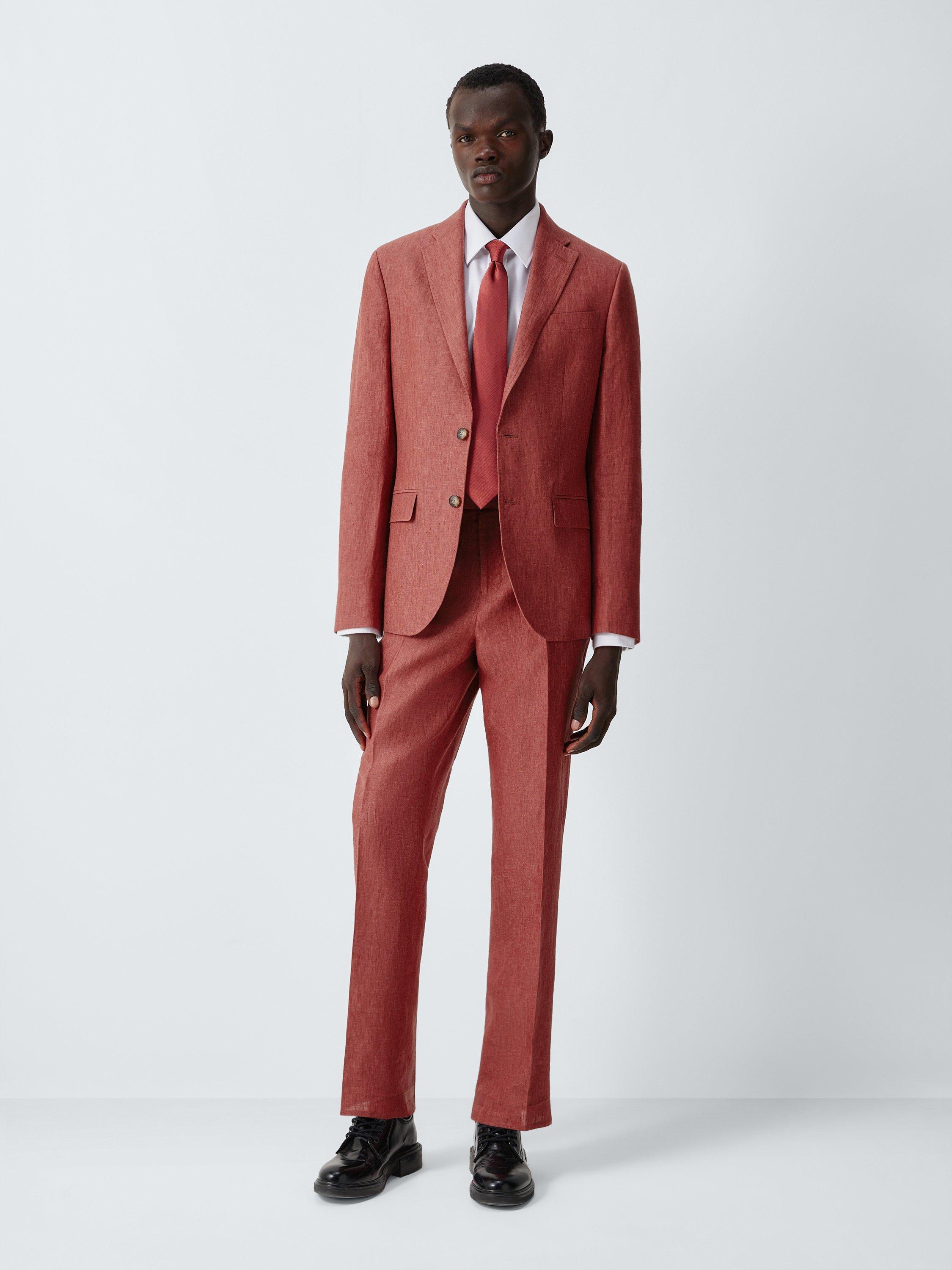 Product image 3 of 7, which shows John Lewis Single Breasted Regular Fit Linen Suit Jacket, Apple Butter, 36R