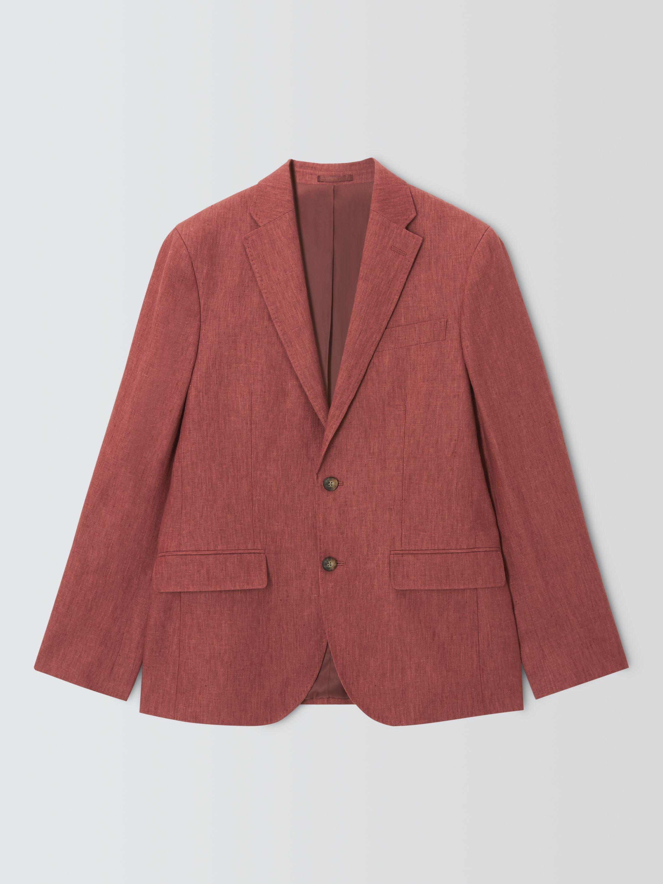 Product image 4 of 7, which shows John Lewis Single Breasted Regular Fit Linen Suit Jacket, Apple Butter, 36R