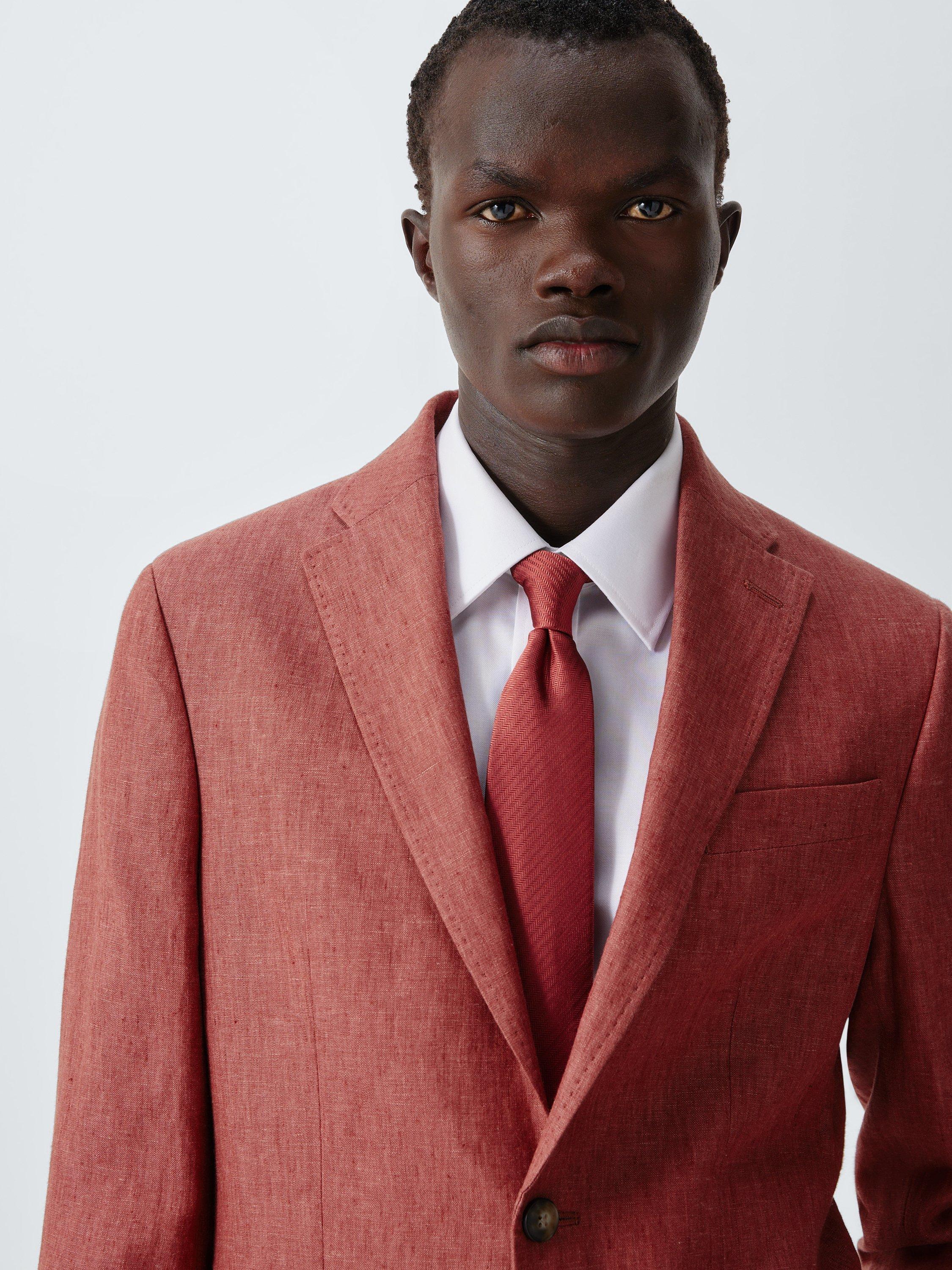 Product image 5 of 7, which shows John Lewis Single Breasted Regular Fit Linen Suit Jacket, Apple Butter, 36R