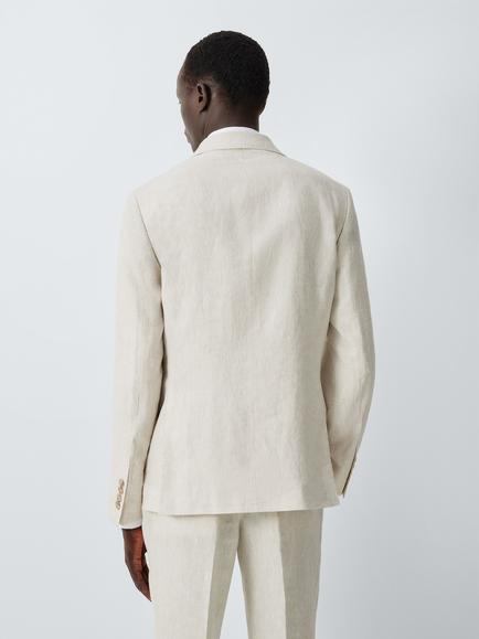 John Lewis Regular Fit Single Breasted Linen Suit Jacket - view 2, Stone