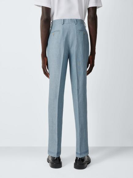John Lewis Regular Fit Linen Suit Trousers - view 2, Aqua