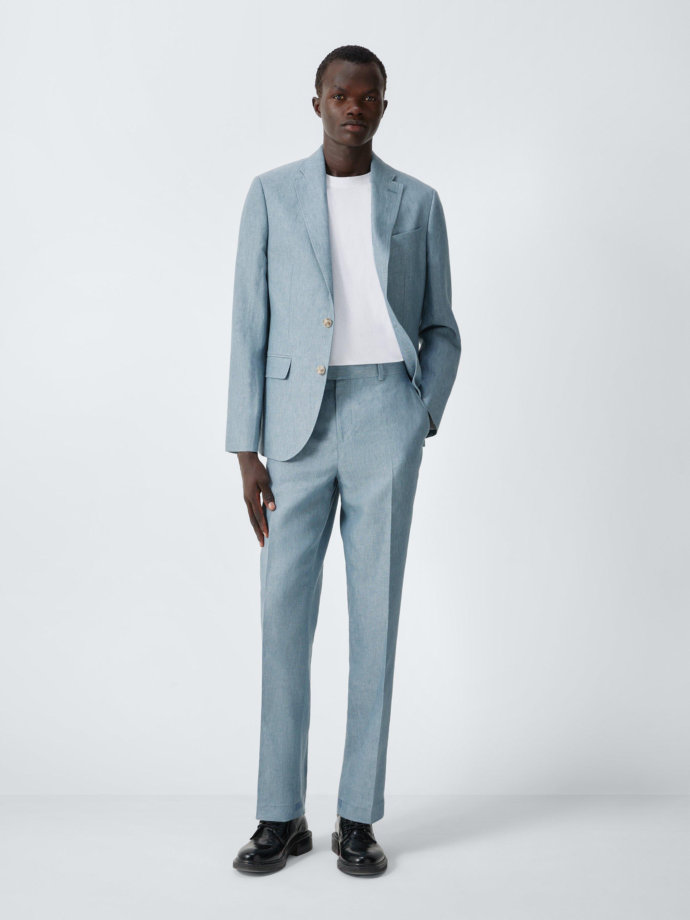 Product image 3 of 7, which shows John Lewis Linen Suit Trousers, Aqua, 34S