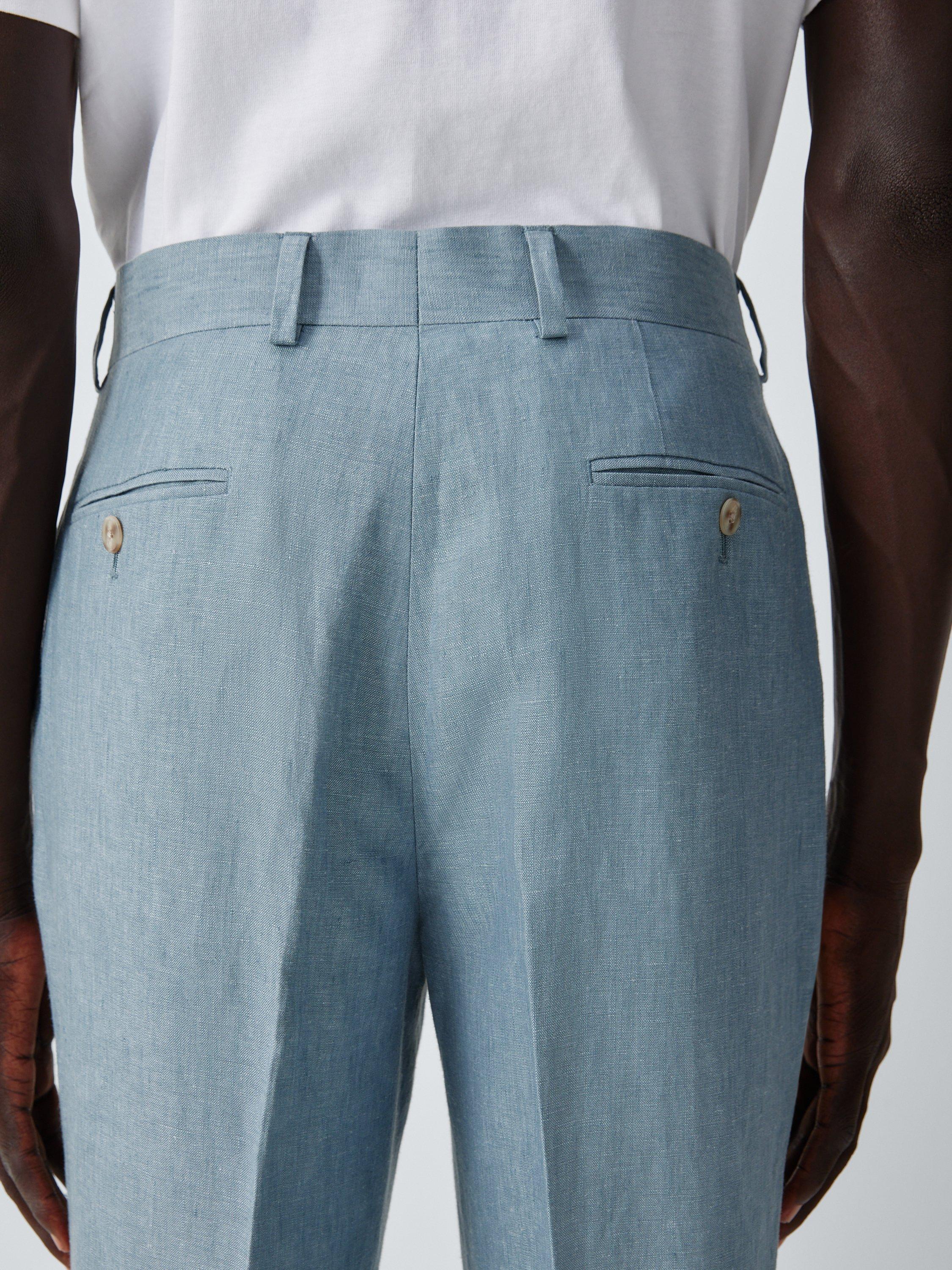 Product image 6 of 7, which shows John Lewis Linen Suit Trousers, Aqua, 34S