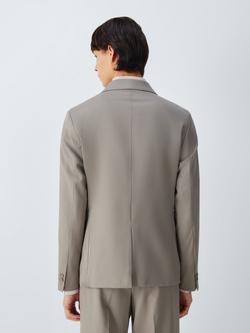 John Lewis Clean Wool Relaxed Fit Double Breasted Suit Jacket, Sage Green - view 2, Sage Green