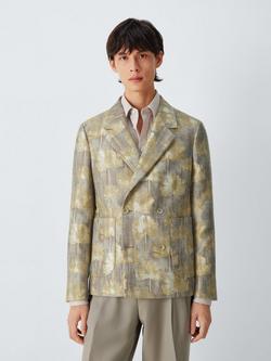 John Lewis Regular Fit Cotton Blend Floral Suit Jacket, Multi, Multi