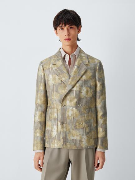 John Lewis Regular Fit Cotton Blend Floral Suit Jacket, Multi, Multi
